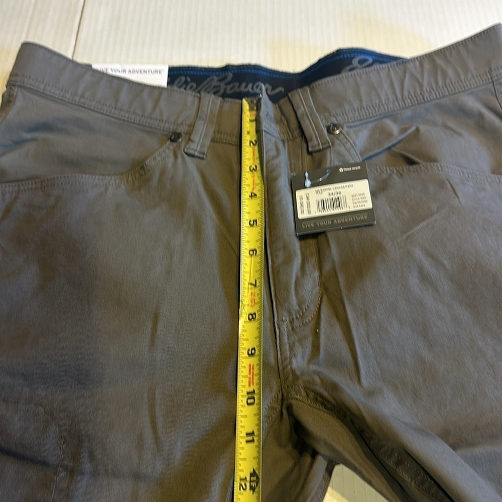 NWT Eddie Bauer brown Rappel Canvas Pant teak slim fit zipper side pocke… - Picture 4 of 11
